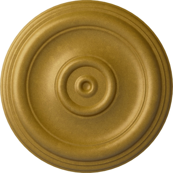 Ekena Millwork Traditional Ceiling Medallion (Fits Canopies up to 2 3/4"), Hand-Painted Pharaohs Gold, 12"OD x 1"P CM12TRPGS - main